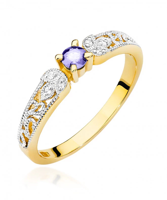 Pierścionek Bonore ze Złota próby 585 z tanzanitem 0,15 ct 165008