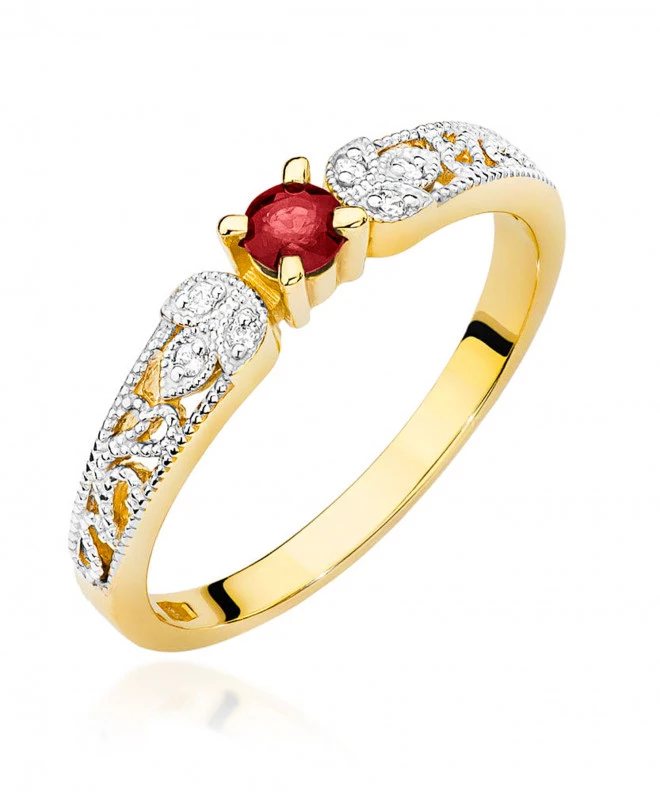 Pierścionek Bonore ze Złota próby 585 z rubinem 0,15 ct 166006