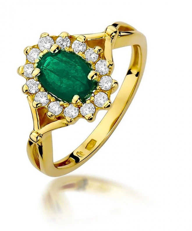 Pierścionek Bonore ze złota próby 585 ze szmaragdem 0,8 ct 98527