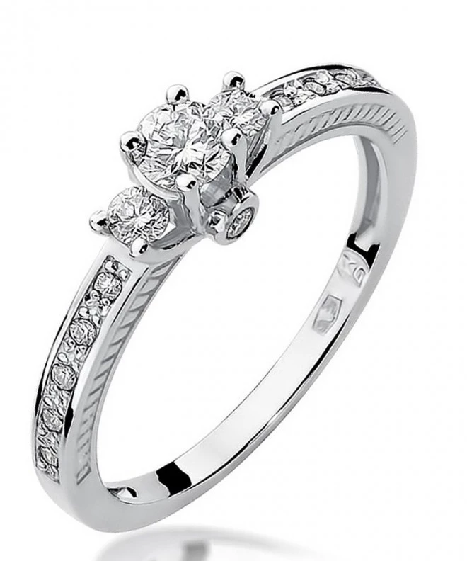 Pierścionek Bonore z białego złota próby 585 z diamentem 0,2 ct 116231