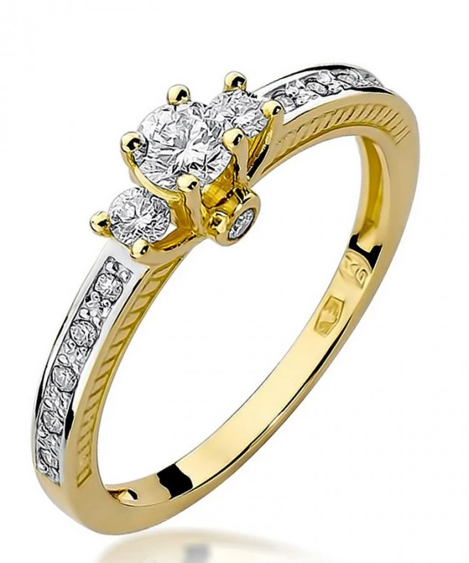 Pierścionek Bonore ze złota próby 585 z diamentem 0,2 ct 90294