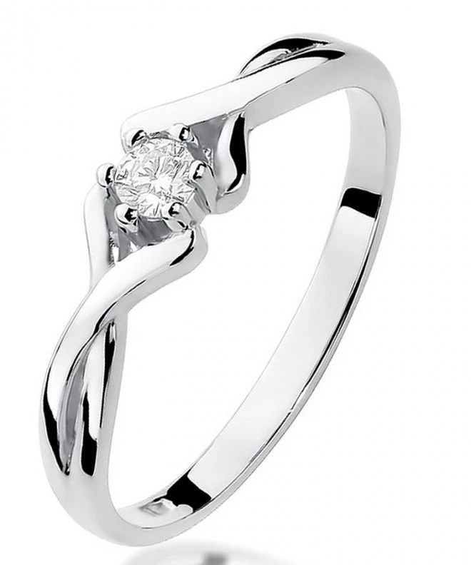 Pierścionek Bonore z białego złota próby 585 z diamentem 0,08 ct 108865