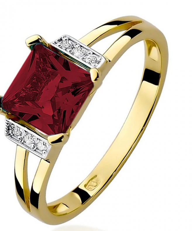 Pierścionek Bonore ze złota próby 585 z granatem 1,3 ct 93405