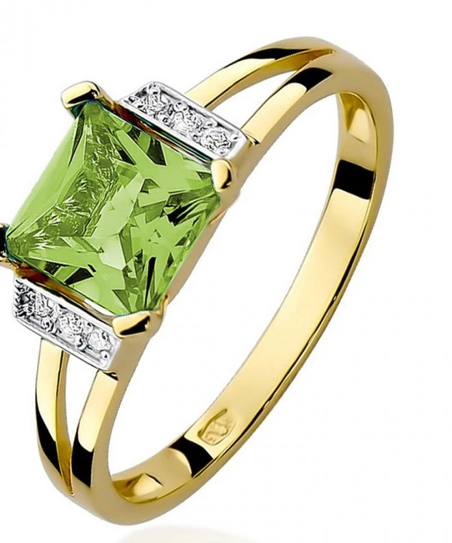 Pierścionek Bonore ze złota próby 585 z oliwinem 1,1 ct 94410