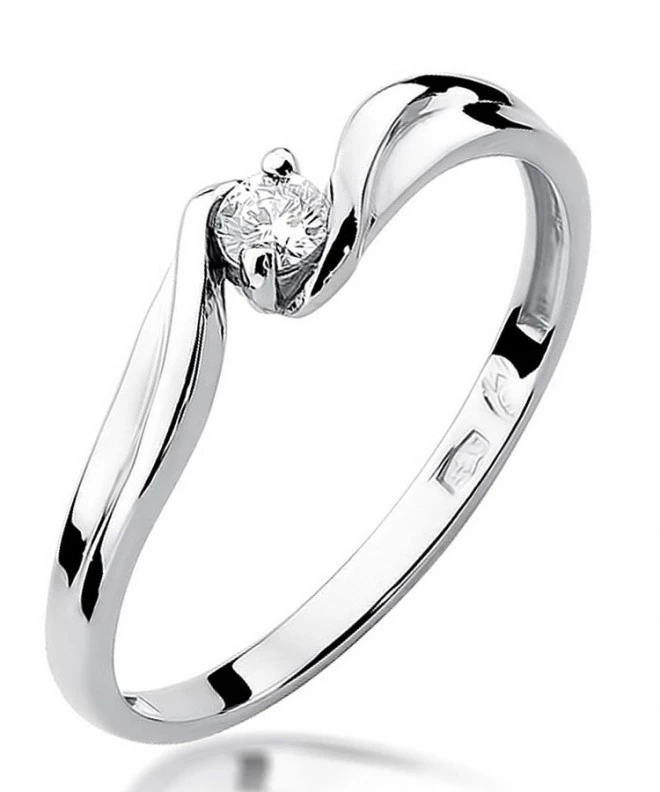 Pierścionek Bonore z białego złota próby 585 z diamentem 0,08 ct 108876