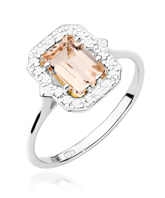 Pierścionek Bonore ze Złota próby 585 z morganitem 1 ct 173016
