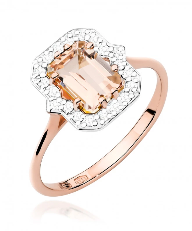 Pierścionek Bonore ze Złota próby 585 z morganitem 1 ct 173017