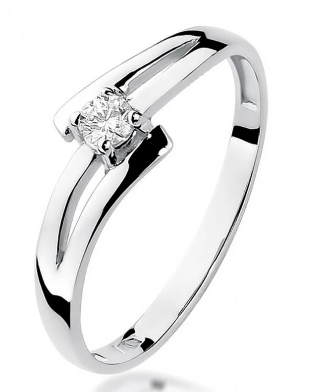 Pierścionek Bonore z białego złota próby 585 z diamentem 0,08 ct 108874