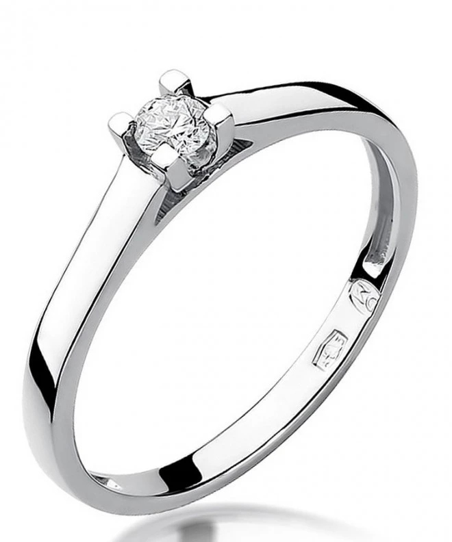 Pierścionek Bonore z białego złota próby 585 z diamentem 0,08 ct 108879