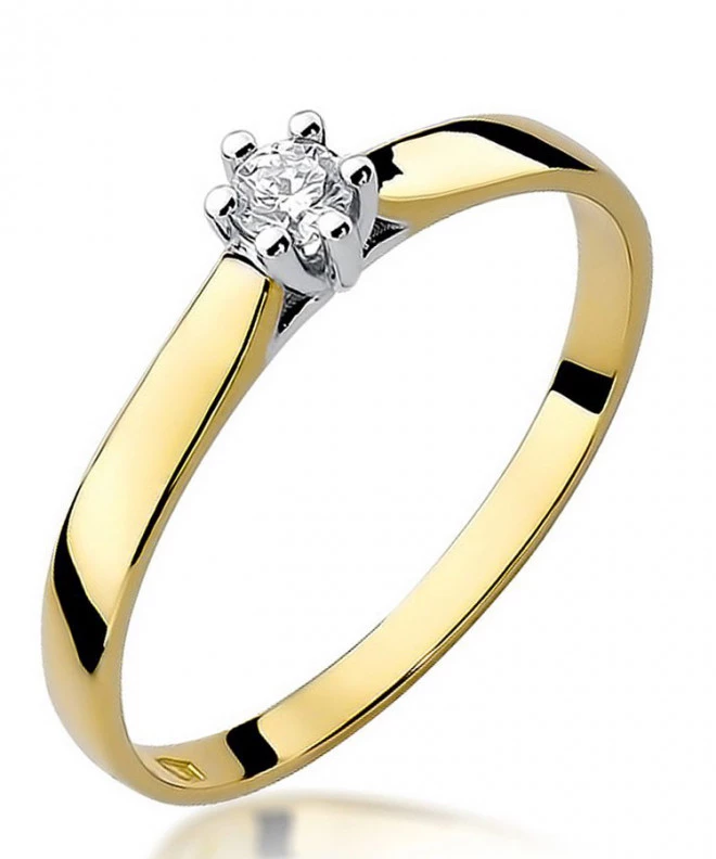 Pierścionek Bonore ze złota próby 585 z diamentem 0,08 ct 83105