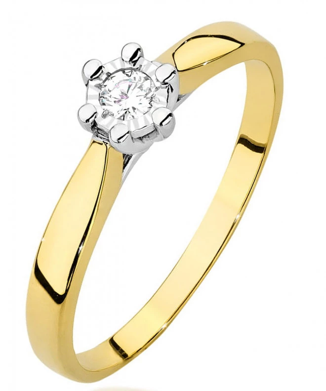 Pierścionek Bonore ze złota próby 585 z diamentem 0,08 ct 83107