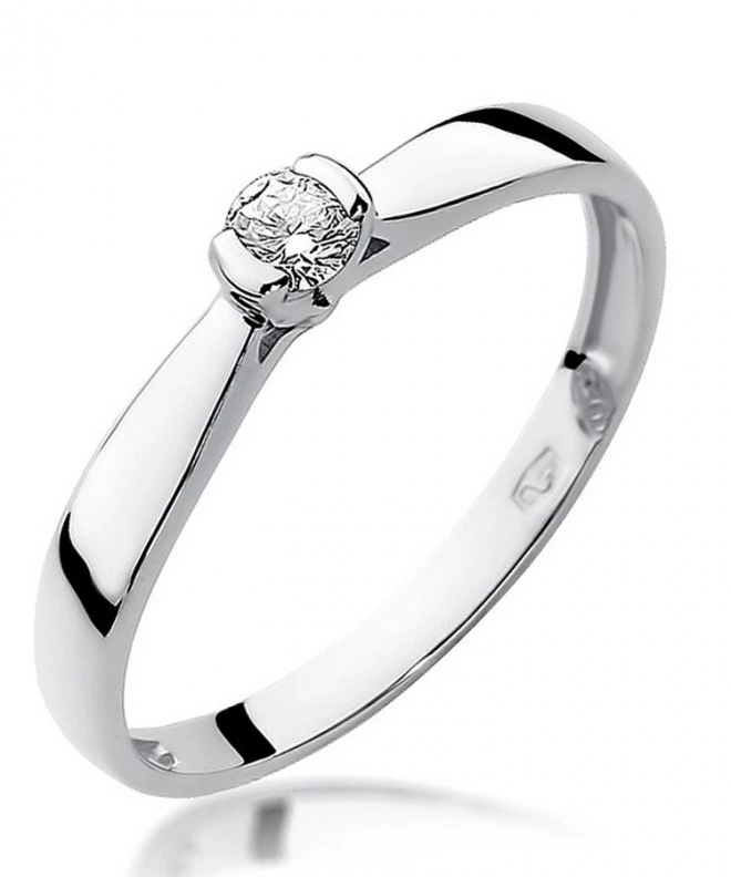 Pierścionek Bonore z białego złota próby 585 z diamentem 0,08 ct 108884