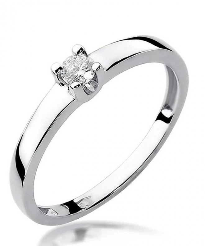 Pierścionek Bonore z białego złota próby 585 z diamentem 0,08 ct 108888