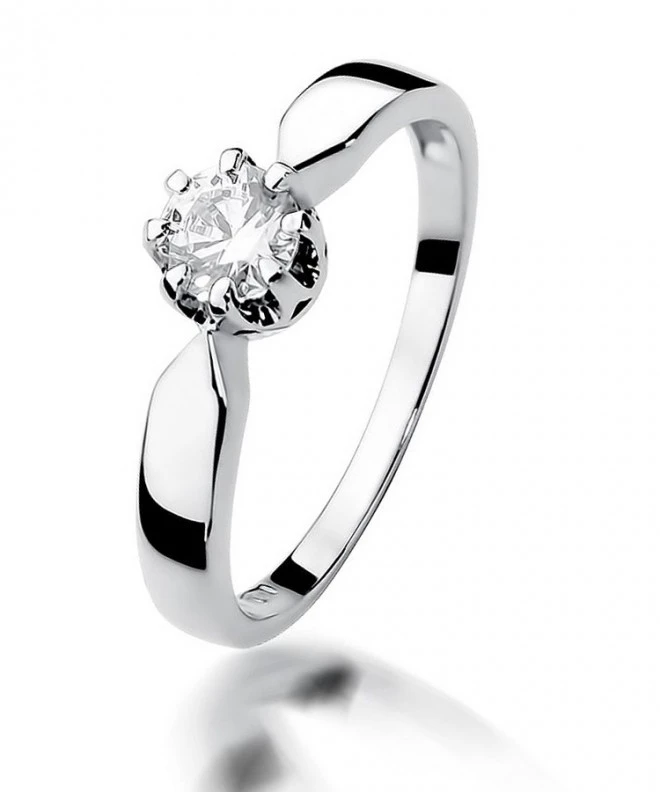 Pierścionek Bonore z białego złota próby 585 z diamentem 0,7 ct 117251