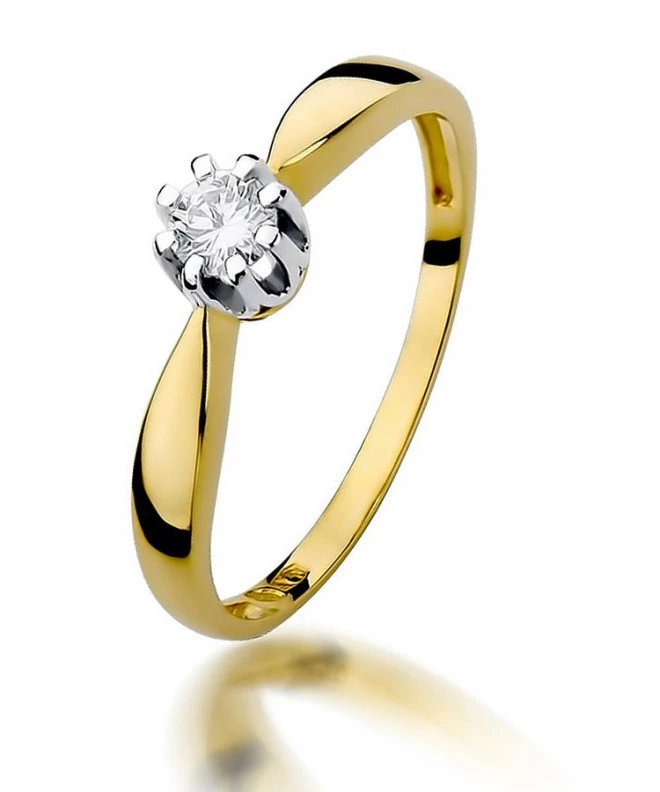 Pierścionek Bonore ze złota próby 585 z diamentem 0,15 ct 85156