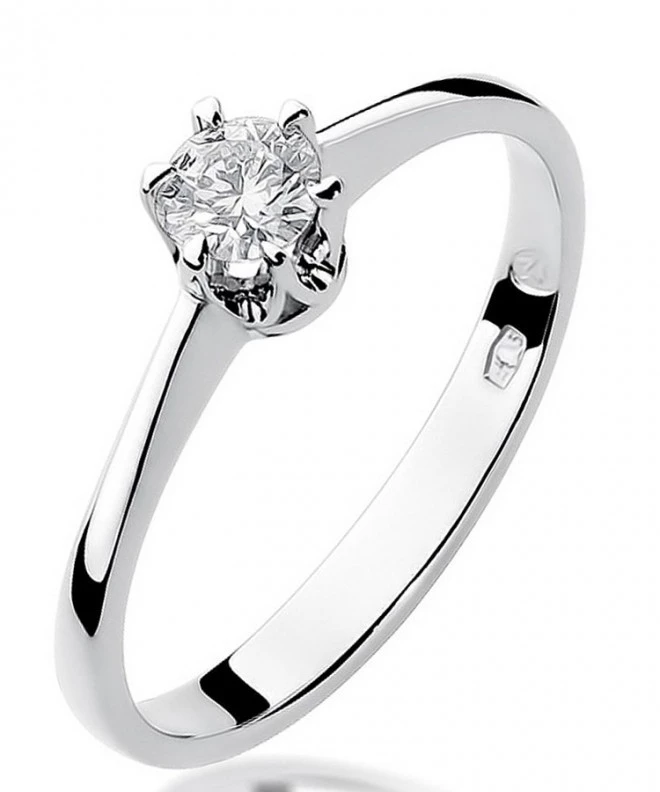 Pierścionek Bonore z białego złota próby 585 z diamentem 0,2 ct 112039