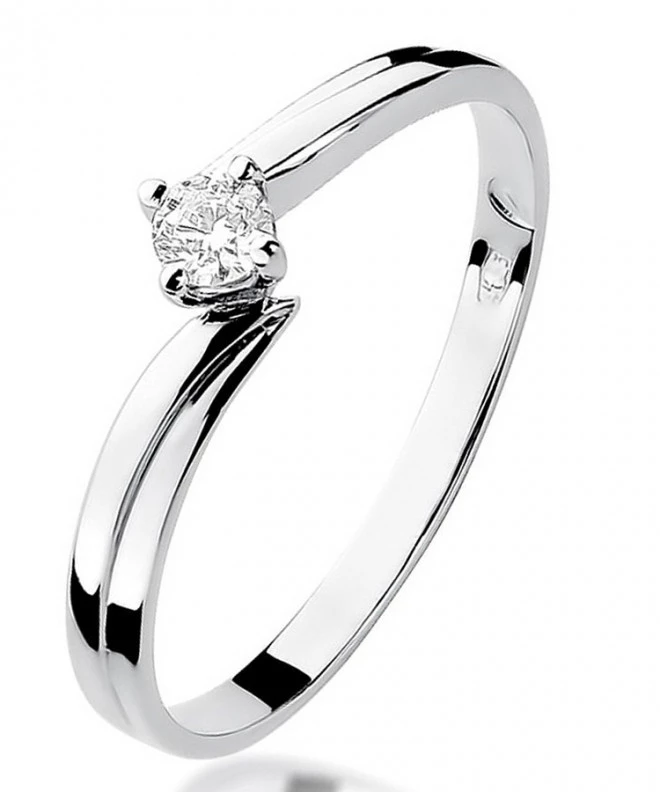 Pierścionek Bonore z białego złota próby 585 z diamentem 0,08 ct 109884