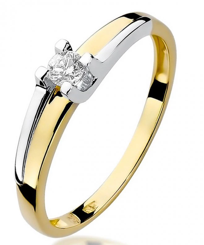 Pierścionek Bonore ze złota próby 585 z diamentem 0,12 ct 85158