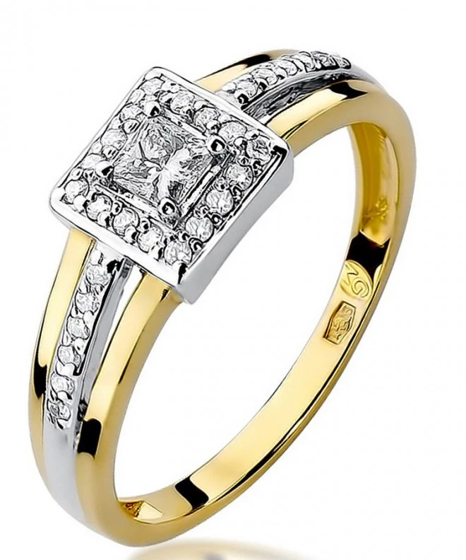 Pierścionek Bonore ze złota próby 585 z diamentem 0,15 ct 89258