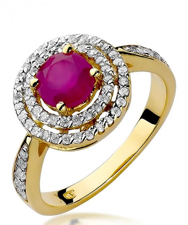 Pierścionek Bonore ze złota próby 585 z rubinem 1,2 ct 95444