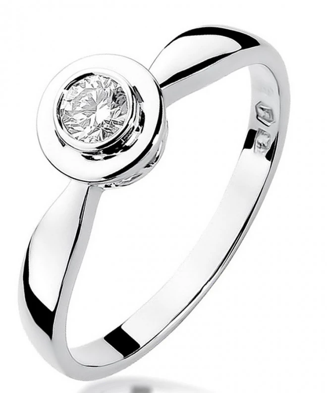 Pierścionek Bonore z białego złota próby 585 z diamentem 0,2 ct 113040