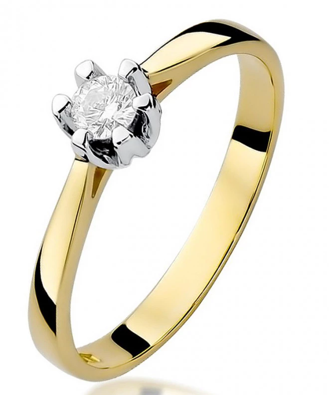 Pierścionek Bonore ze złota próby 585 z diamentem 0,12 ct 85171