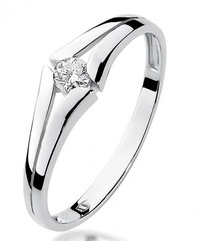 Pierścionek Bonore z białego złota próby 585 z diamentem 0,08 ct 108868