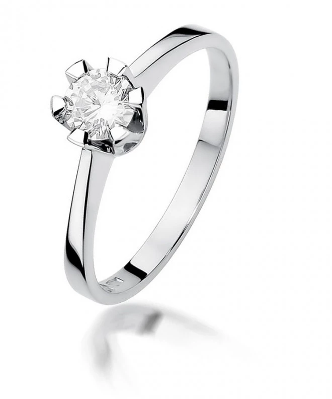 Pierścionek Bonore z białego złota próby 585 z diamentem 0,5 ct 116234
