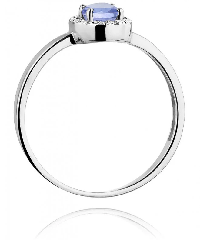 Pierścionek Bonore z białego złota próby 585 z tanzanitem 0,4 ct 126563