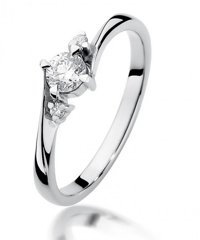 Pierścionek Bonore z białego złota próby 585 z diamentem 0,25 ct 115116