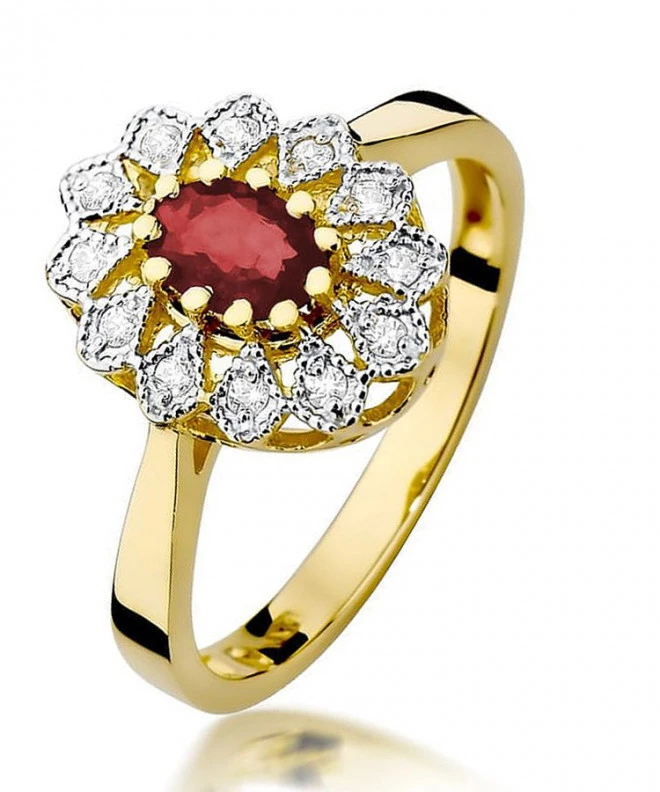 Pierścionek Bonore ze złota próby 585 z rubinem 0,6 ct 95455