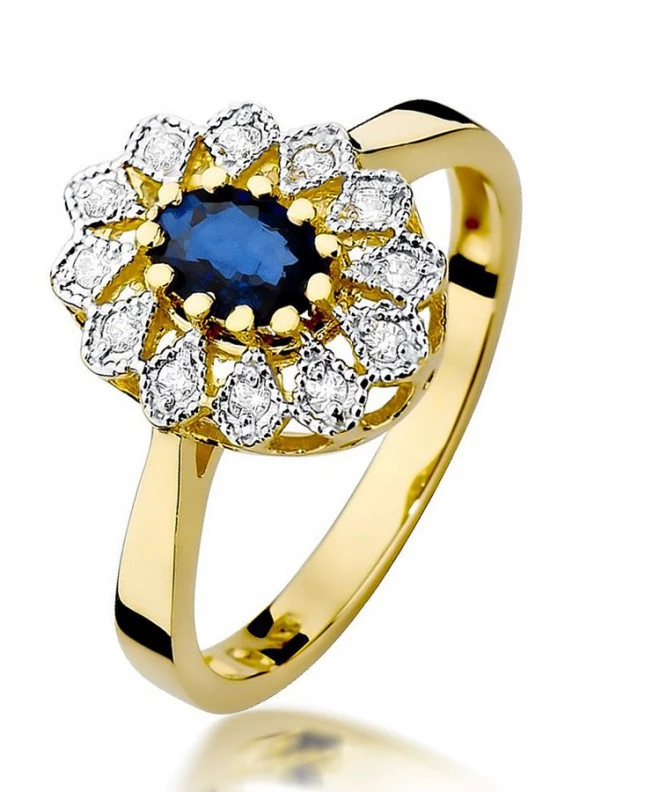 Pierścionek Bonore ze złota próby 585 z szafirem 0,7 ct 97503