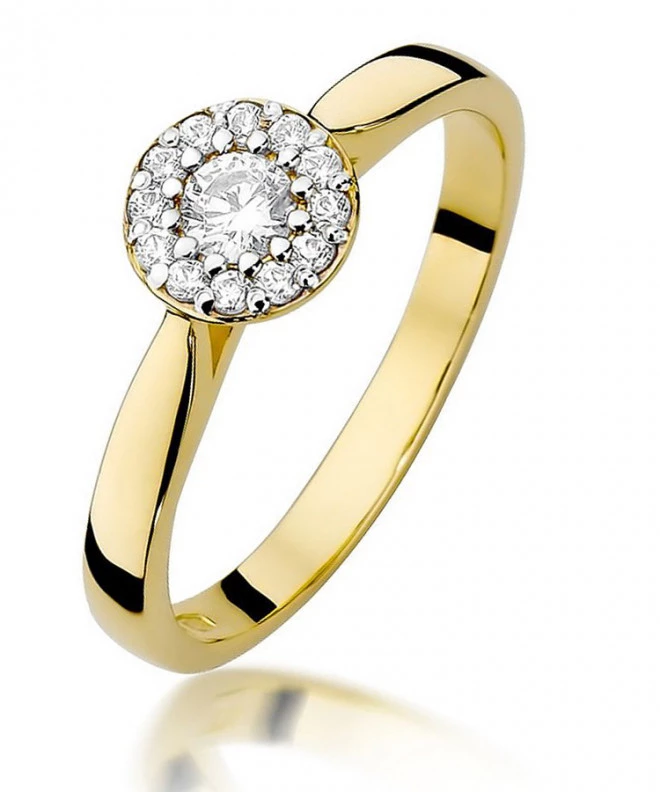 Pierścionek Bonore ze złota próby 585 z diamentem 0,12 ct 88229