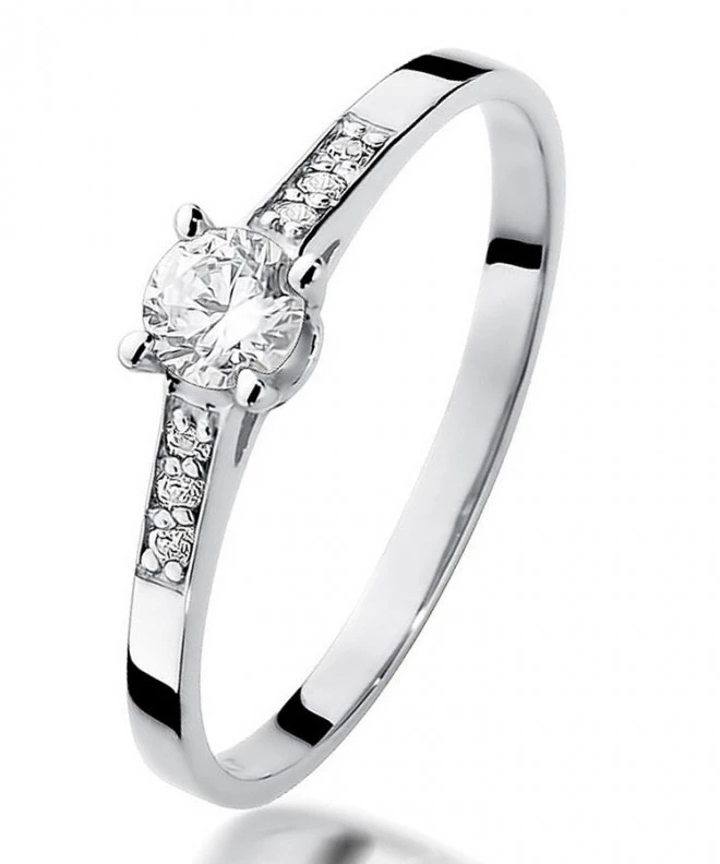 Pierścionek Bonore z białego złota próby 585 z diamentem 0,15 ct 114095