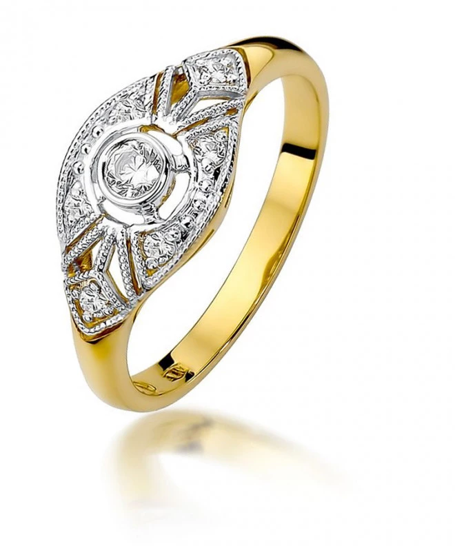Pierścionek Bonore ze złota próby 585 z diamentem 0,1 ct 87203