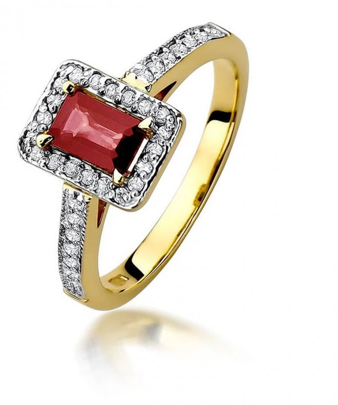 Pierścionek Bonore ze złota próby 585 z rubinem 0,8 ct 96449