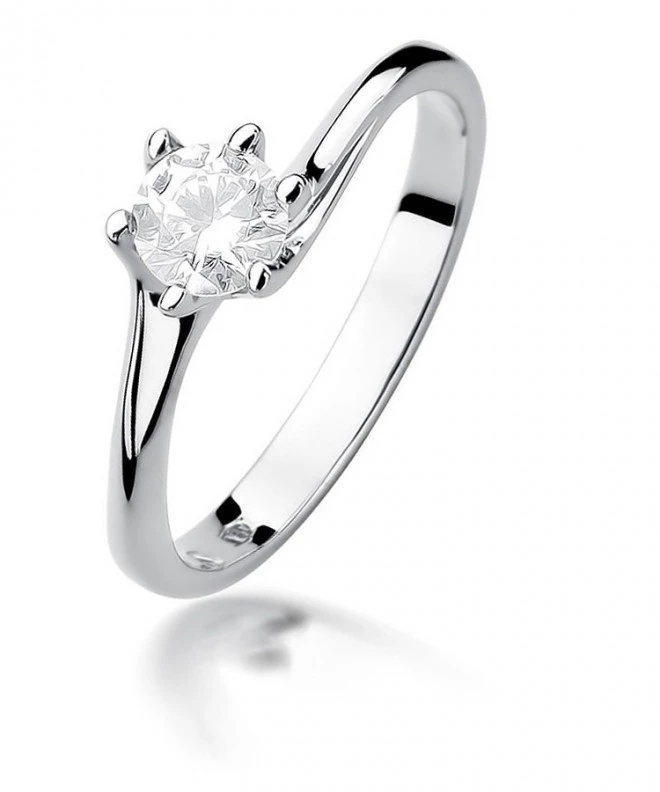 Pierścionek Bonore z białego złota próby 585 z diamentem 0,5 ct 116243