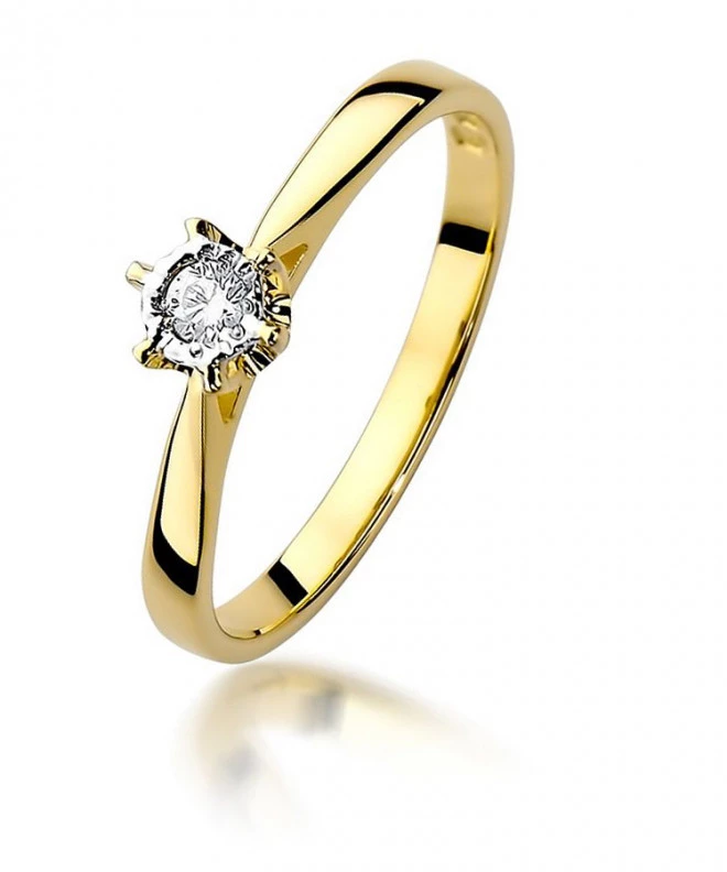 Pierścionek Bonore ze złota próby 585 z diamentem 0,05 ct 81066