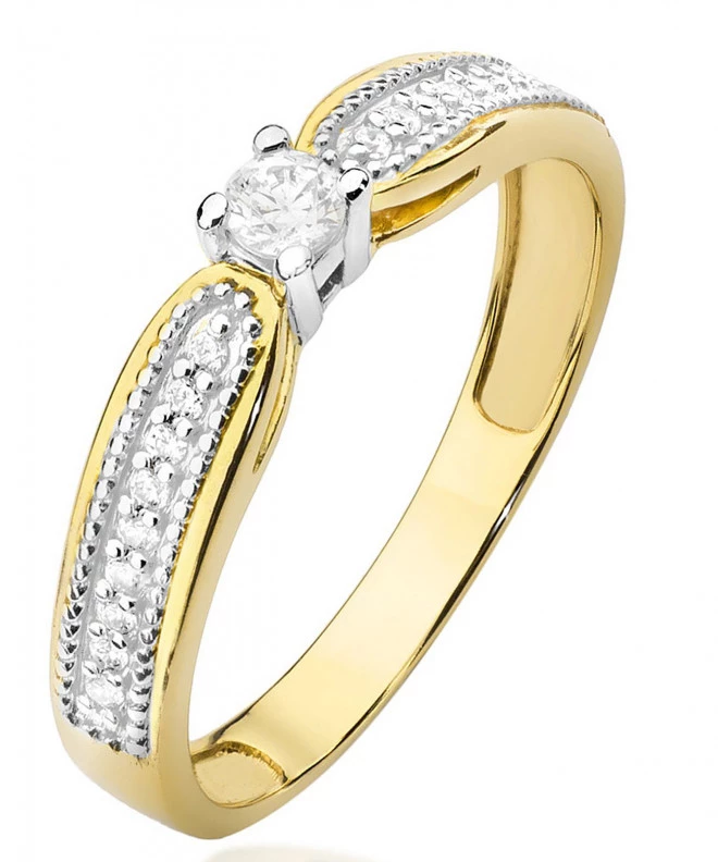 Pierścionek Bonore ze złota próby 585 z diamentem 0,08 ct 87208