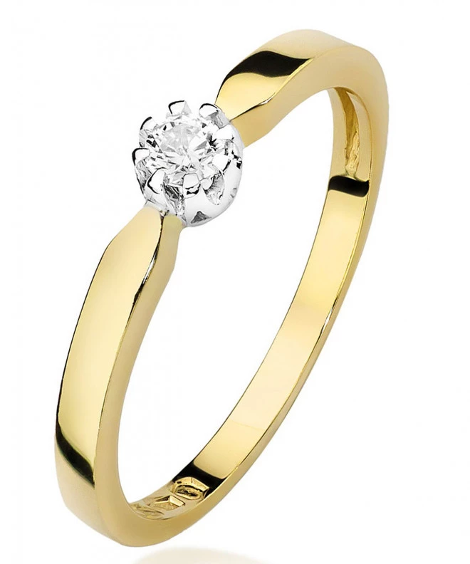 Pierścionek Bonore ze złota próby 585 z diamentem 0,1 ct 84146