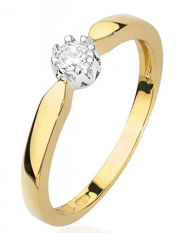 Pierścionek Bonore ze złota próby 585 z diamentem 0,15 ct 86181