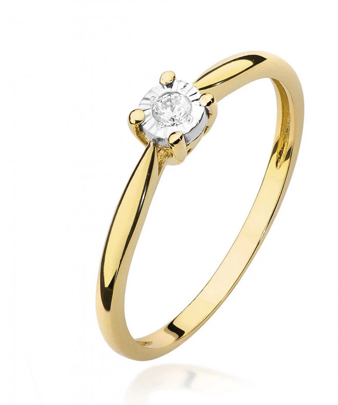 Pierścionek Bonore ze złota próby 585 z diamentem 0,08 ct 84147