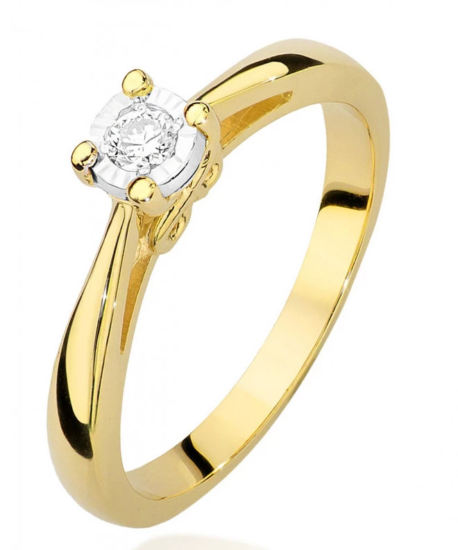 Pierścionek Bonore ze złota próby 585 z diamentem 0,08 ct 85140