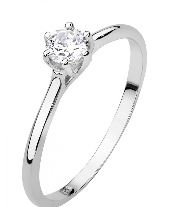 Pierścionek Bonore z białego złota próby 585 z diamentem 0,2 ct 113056
