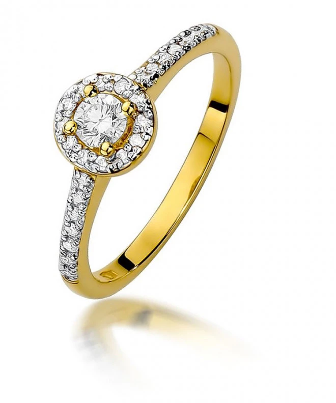 Pierścionek Bonore ze złota próby 585 z diamentem 0,15 ct 89269