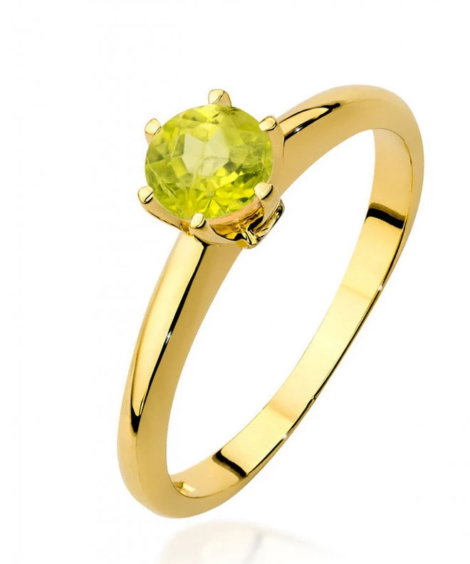 Pierścionek Bonore ze złota próby 585 z oliwinem 0,6 ct 94413