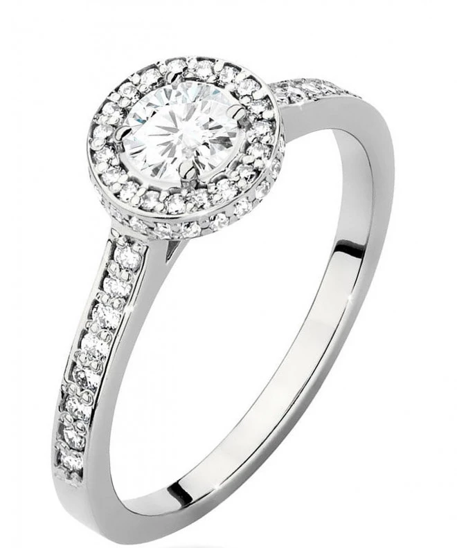 Pierścionek Bonore z białego złota próby 585 z diamentem 0,4 ct 117263