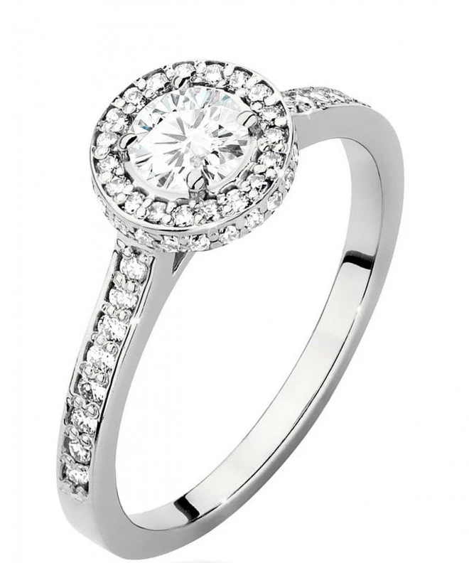 Pierścionek Bonore z białego złota próby 585 z diamentem 0,5 ct 117264