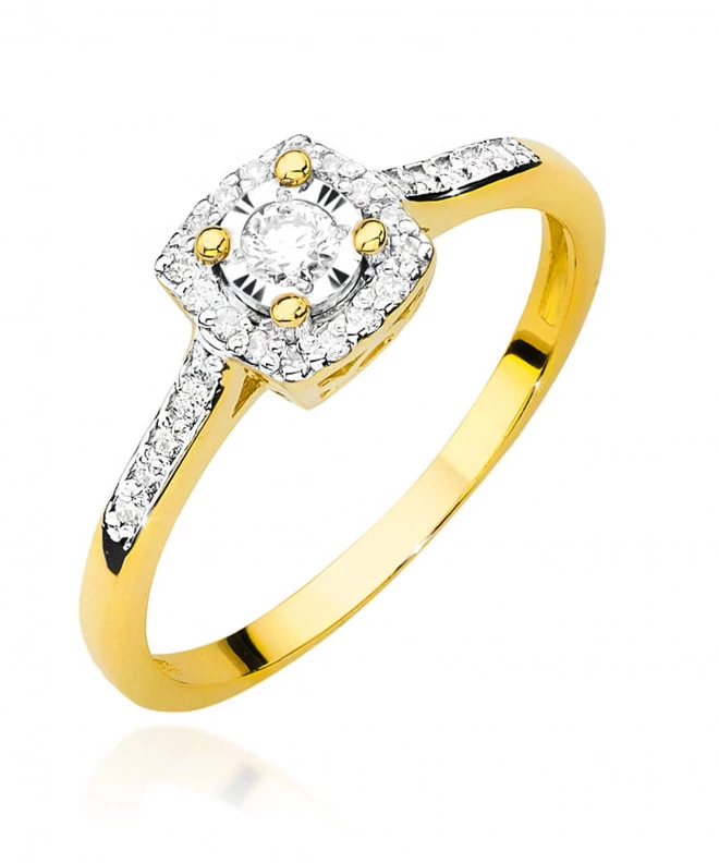 Pierścionek Bonore ze Złota próby 585 z diamentem 0,21 ct 160873