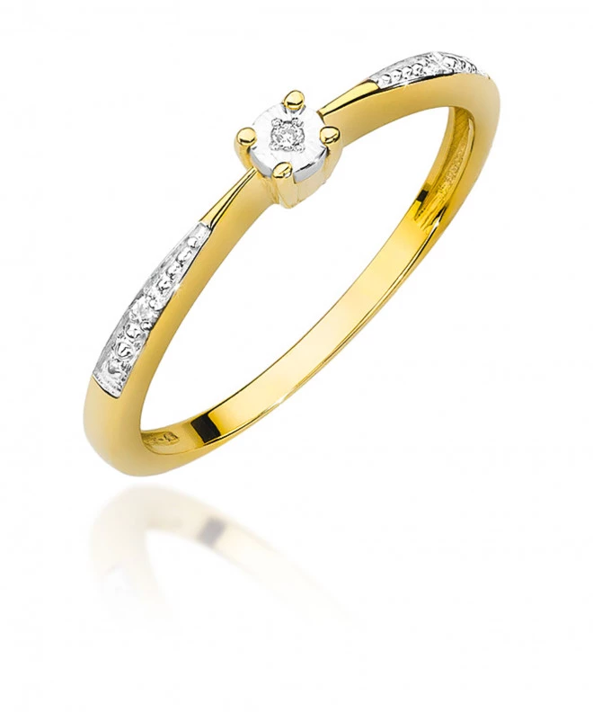 Pierścionek Bonore ze Złota próby 585 z diamentem 0,02 ct 160874